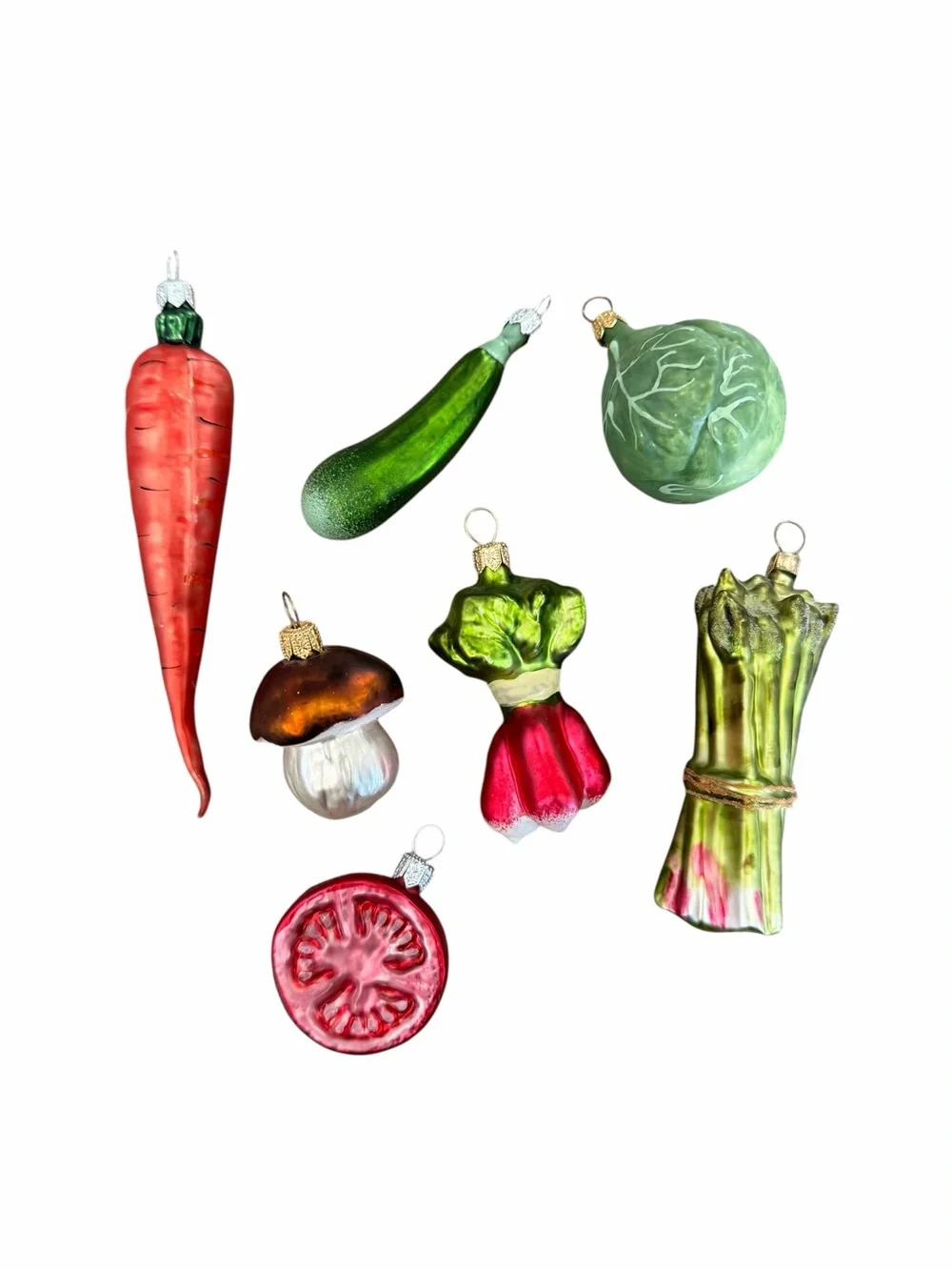 Glass Vegetable Ornaments